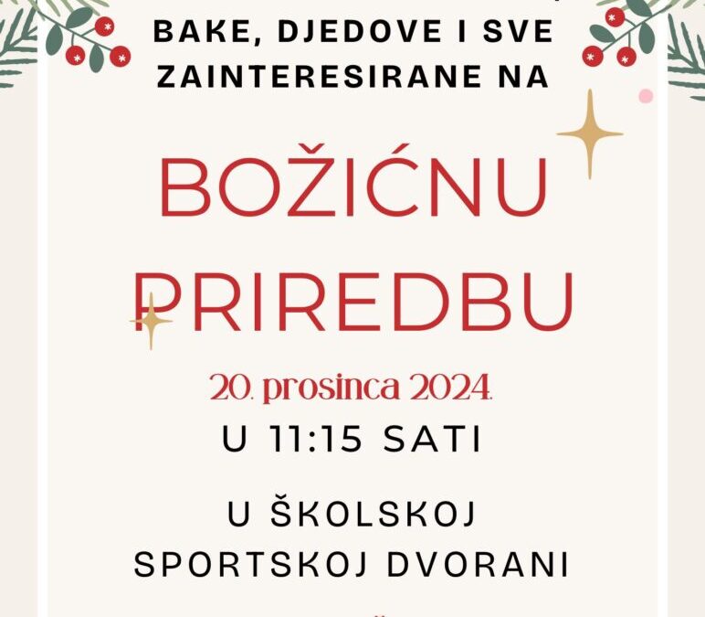 POZIV NA BOŽIĆNU PRIREDBU